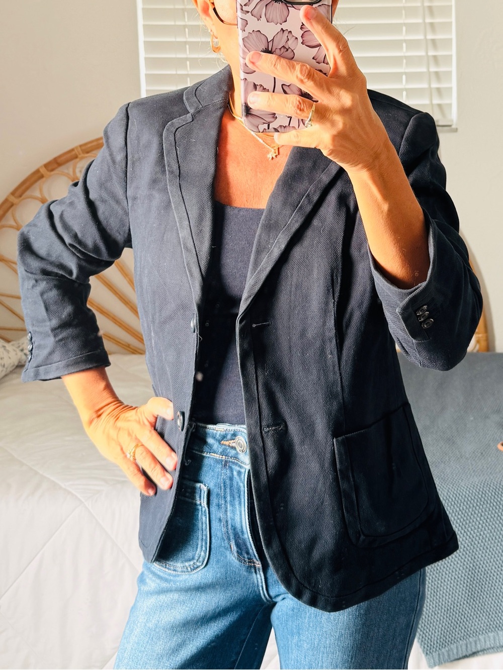 Banana Republic Navy Blazer with Patch Pockets